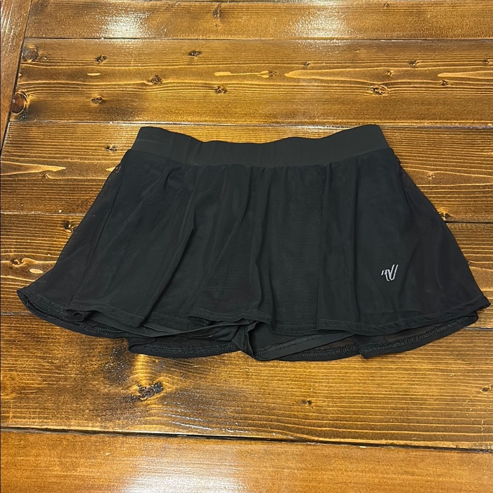 Women's Small Varsity Spirit Cheer Black Athletic Skirt With Shorts Built In